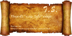 Thuróczy Sándor névjegykártya