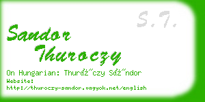 sandor thuroczy business card